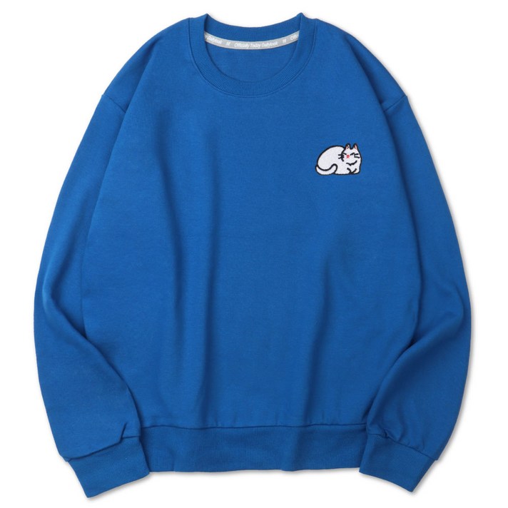 
                                                        벤힛 식빵냥 자수 세미 오버핏 특양면 빅사이즈 맨투맨
                                                    