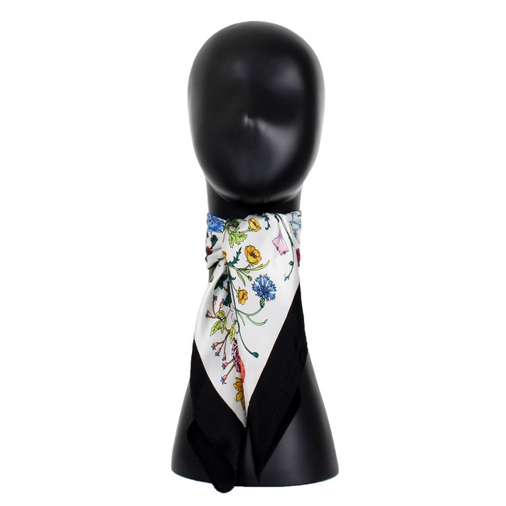 벤세르 플라워 나염 스퀘어 스카프