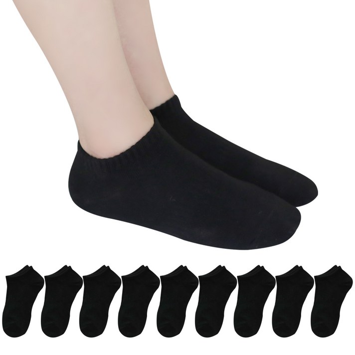 투투삭스 여성용 면 두올 어슬레틱 스니커즈 발목 양말 10켤레