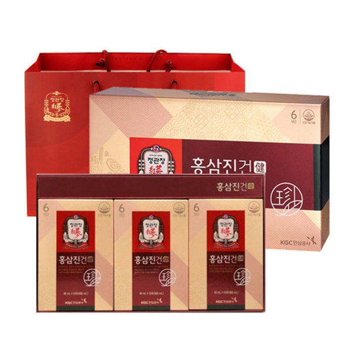 정관장 홍삼진건 파우치 + 쇼핑백, 40ml, 30개