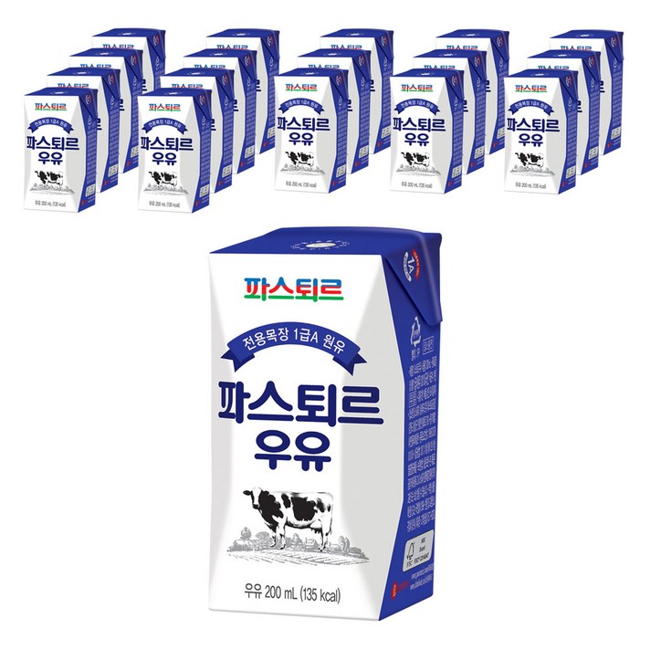 파스퇴르 전용목장 우유, 200ml, 18개