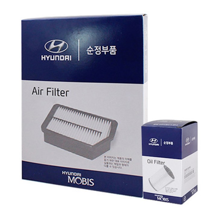 현대모비스 에어 필터 + 오일 필터 세트 올뉴 K3 18 1.6 가솔린, 28113-F2000, 26350-2M000, 1세트