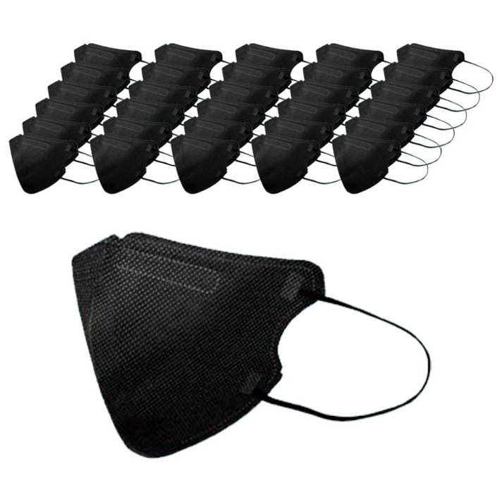 숨코리아 프리아이 보건용 새부리형 블랙 마스크 KF94 대형, 50개, 1개입