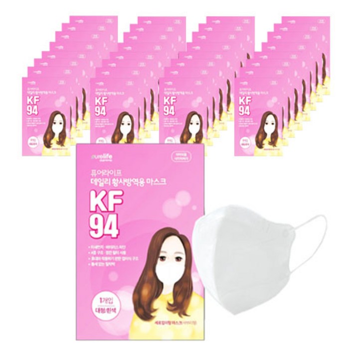 퓨어라이프 데일리 황사방역용 마스크 대형 KF-94 화이트, 1개입, 150개