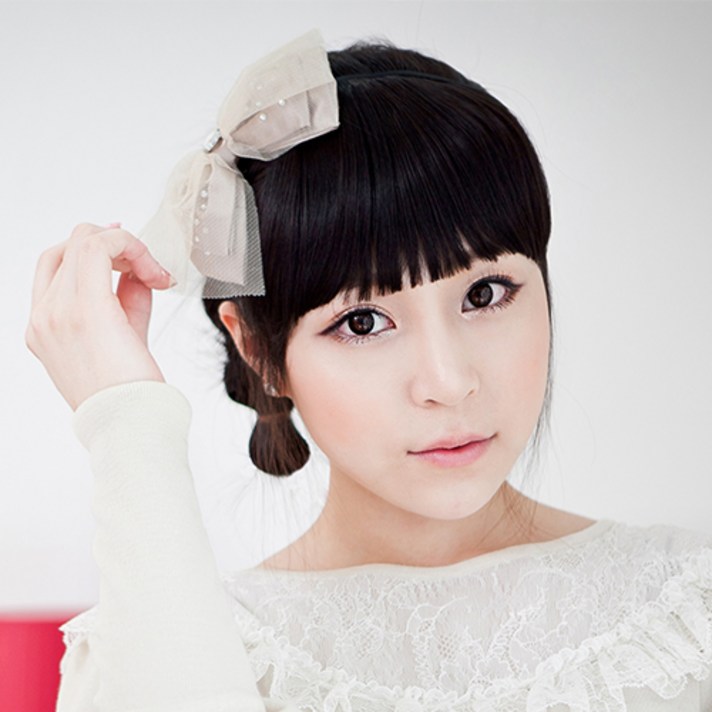 위그몰 일자뱅 앞머리가발, 내츄럴 블랙, 1개