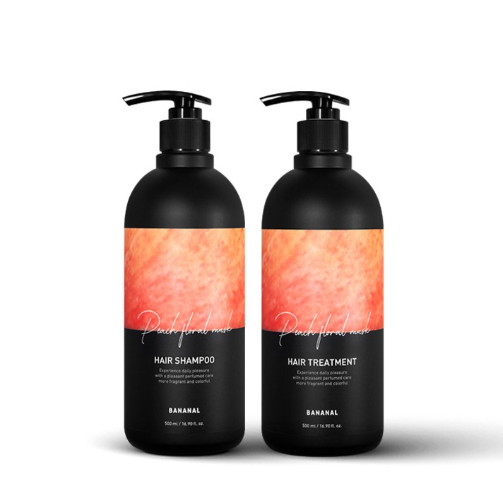 바나날 샴푸 앤 트리트먼트 세트 피치 플로랄 머스크, 1세트