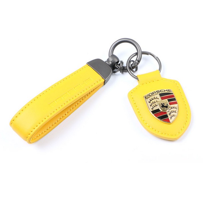 포르쉐 가죽 키홀더, 옐로우
