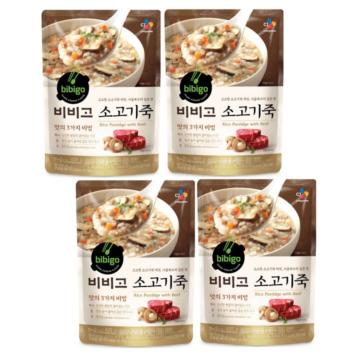 비비고 소고기죽, 420g, 4개