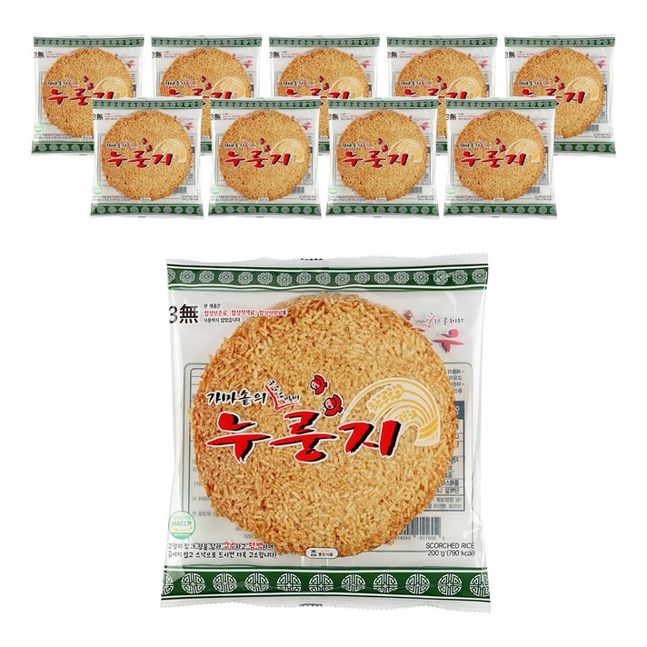 참좋은 가마솥의 구수한별미 누룽지, 200g, 10개