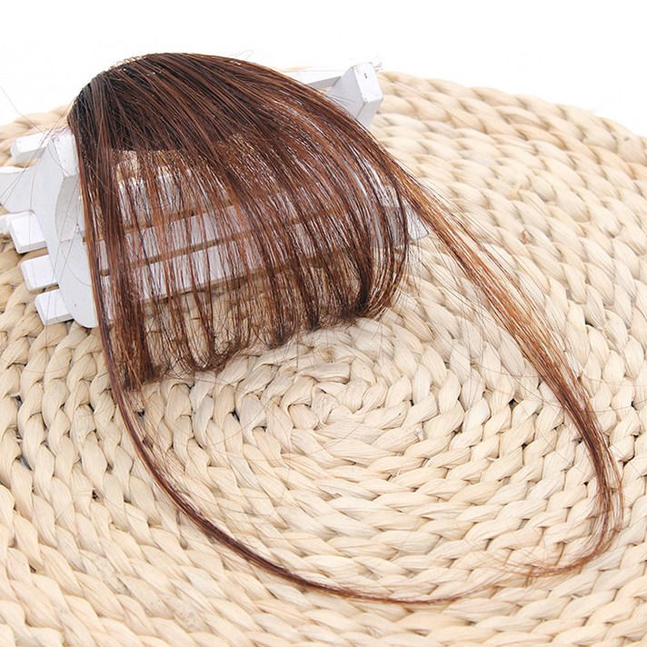 여성용 앞머리 똑딱이 테일형 부분가발, 라이트 브라운, 1개