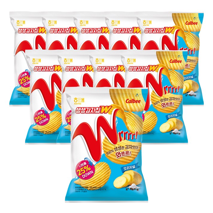 해태제과 생생감자칩W 오리지널, 120g, 10개
