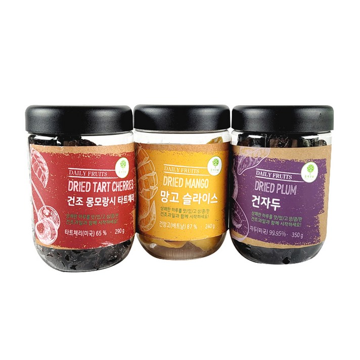 몸애조화 건과일 타트체리 290g + 망고 슬라이스 240g + 건자두 350g 세트, 1세트