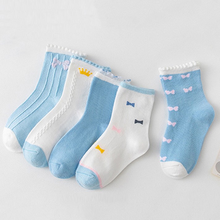 제이셀 아동용 달콤한 솜사탕 발목 양말 5족 세트