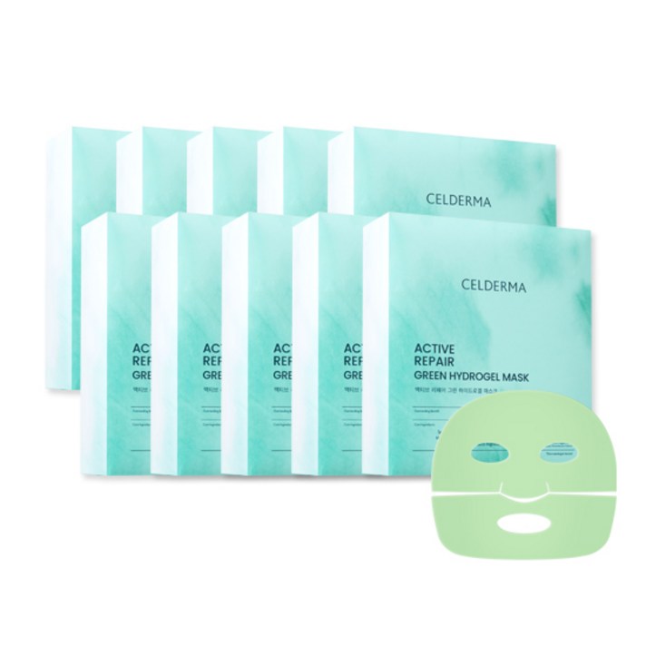 셀더마 액티브 리페어 그린 하이드로겔 마스크, 4개입, 10개
