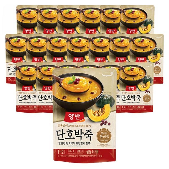 양반 단호박죽 파우치, 380g, 20개