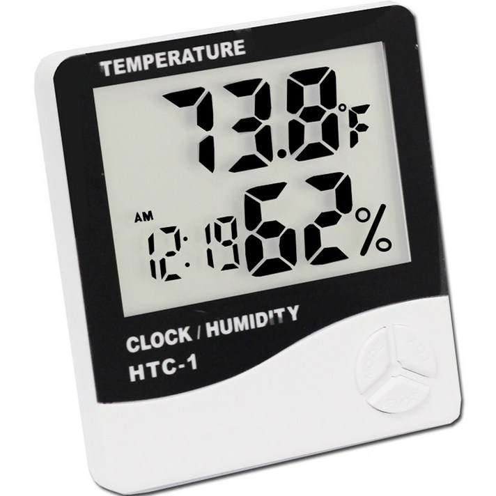 랩앤툴스 디지털 탁상형 온습도계 HTC-1, 블랙, 1개