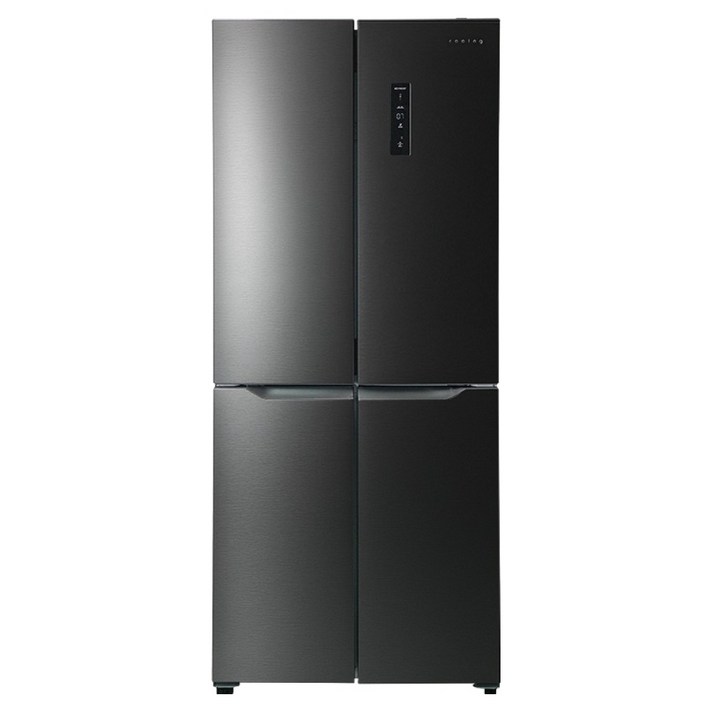 쿠잉전자 글램 글라스 대용량 418L 양문형 4도어 냉장고 방문설치, MD405D