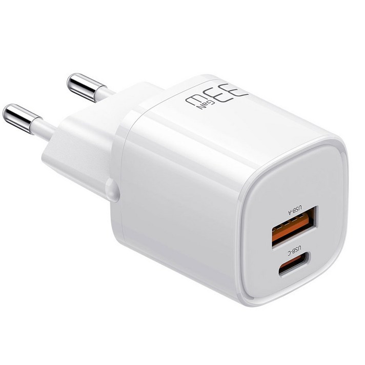 맥도도 GaN PD3.0 PPS 33W 초고속 미니 2포트 멀티 충전기, 화이트 (CH-0840)