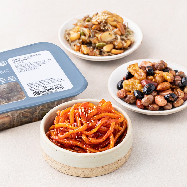 
                                                        맛다린 진미채 90g + 모듬콩장 120g + 호두멸치조림 90g 밑반찬 3종 C세트, 1세트
                                                    