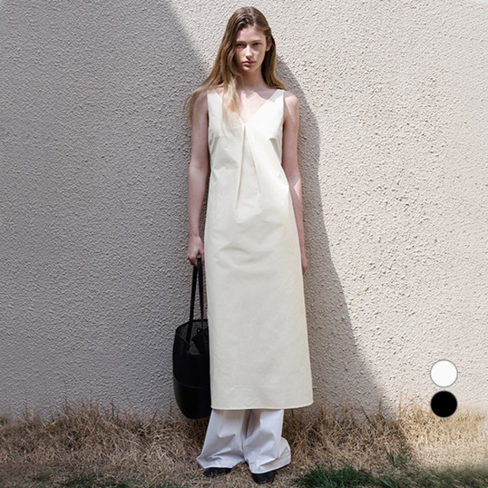 아틀리에나인 여성용 백 리본 롱 드레스 OP6281