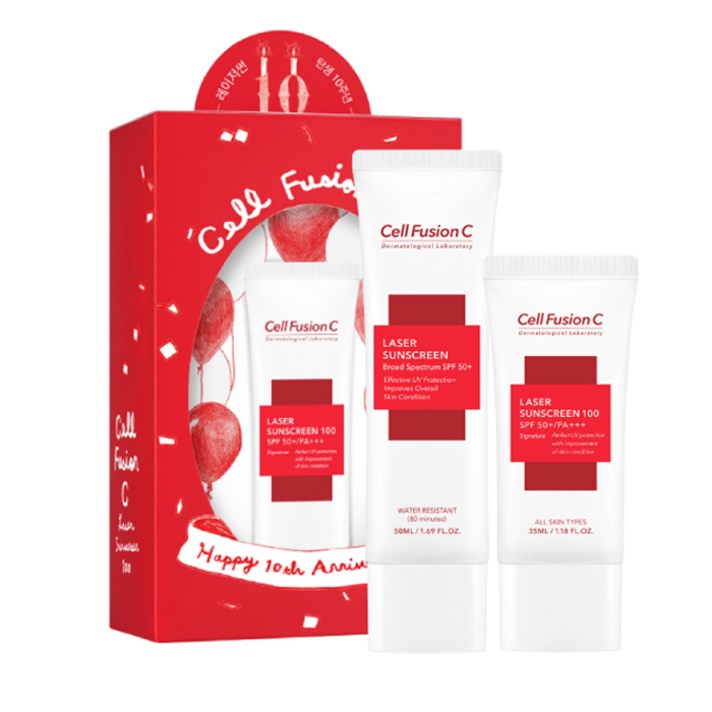 셀퓨전씨 레이저 썬스크린 100 50ml + 35ml 세트 SPF50+ PA+++, 1세트