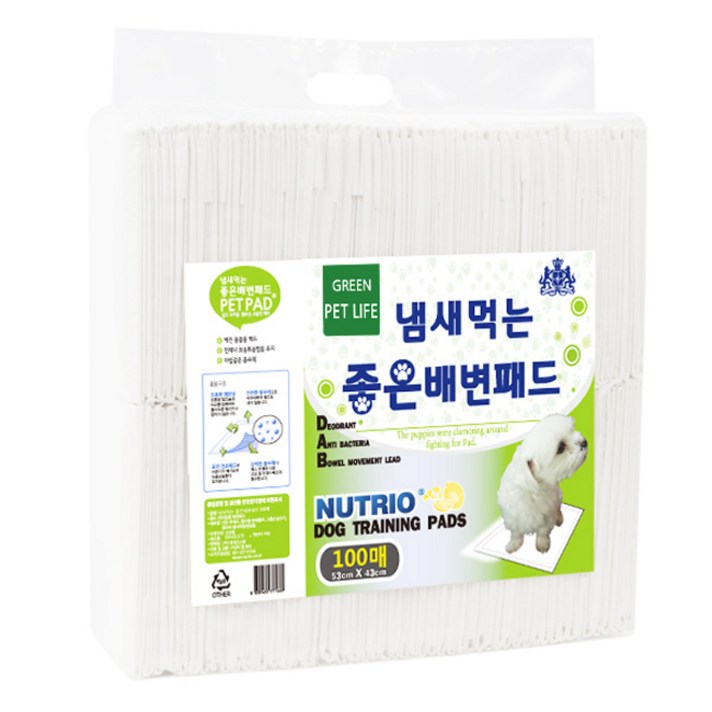 뉴트리오 냄새먹는 좋은 배변패드 레몬향, 100개입, 1개