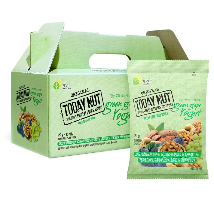 투데이넛 너트한줌 청포도요거트 견과 선물세트 30개입, 600g, 1세트