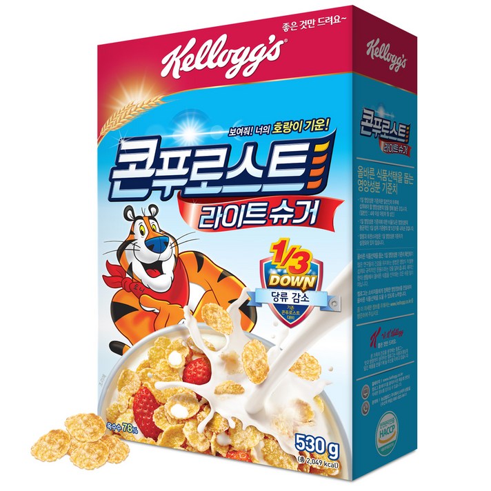 켈로그 콘푸로스트 라이트슈거 시리얼, 530g, 1개입