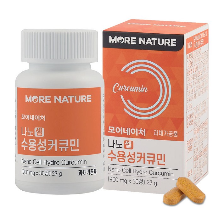 모어네이처 커큐민 강황 고흡수율 수용성 나노셀 고농축 고함량 안심 정제, 30정, 1개