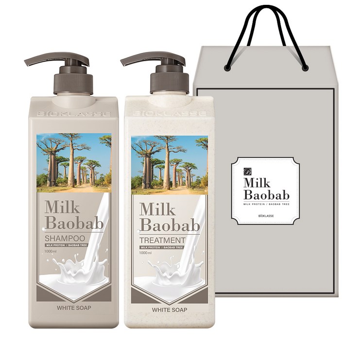 비오클라쎄 밀크바오밥 오리지널 헤어 화이트솝 2종 세트, 1세트