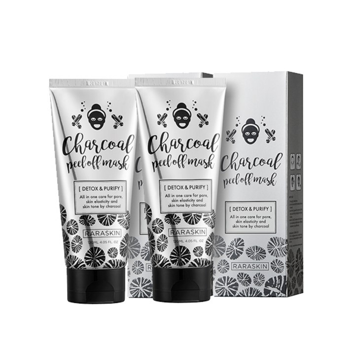 라라스킨 차콜 블랙 필오프 마스크 120ml, 2개, 1개입