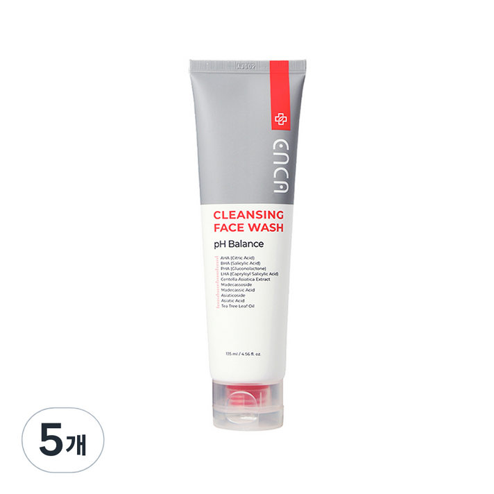 엔카 약알칼리성 클렌징 페이스 워시 피에이치 밸런스, 135ml, 5개 엔카 약알칼리성 클렌징 페이스 워시 피에이치 밸런스, 135ml, 5개