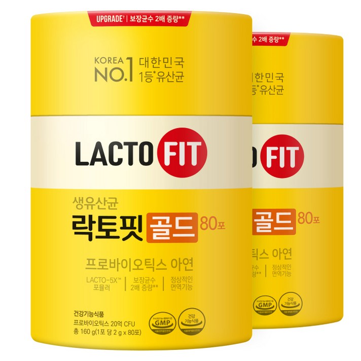  종근당건강 락토핏 골드, 160g, 2개 