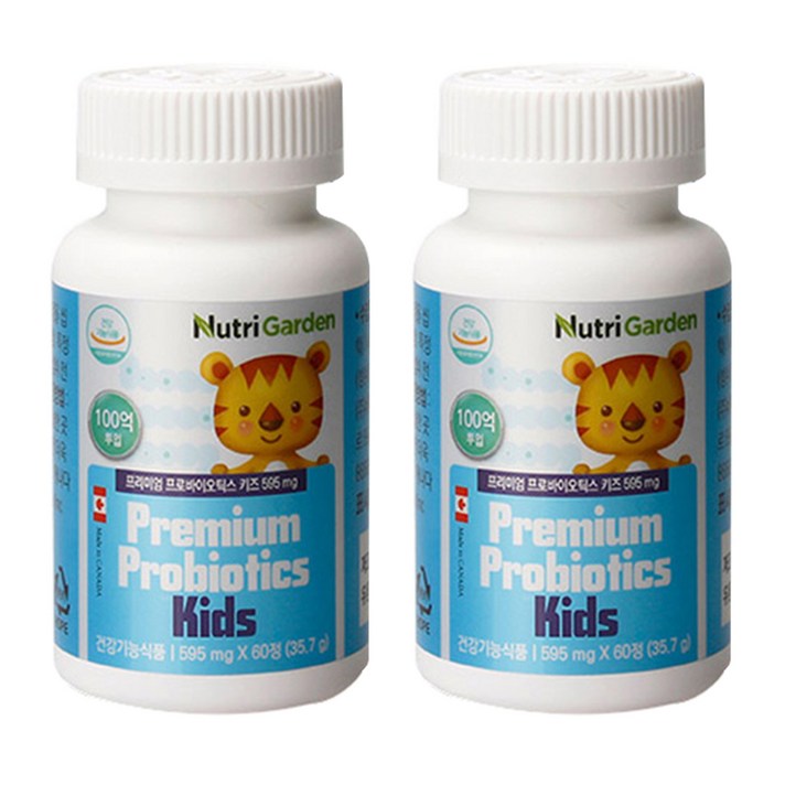 뉴트리가든 프리미엄 프로바이오틱스 키즈 츄어블 유산균, 60정, 2개