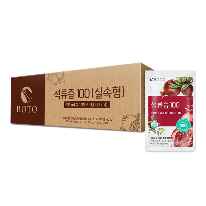 보뚜 석류즙 100, 90ml, 100개
