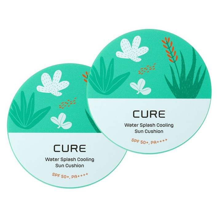 김정문알로에 큐어 워터스플래쉬 쿨링 선쿠션 SPF50+ PA++++ 25g x 2p, 1세트