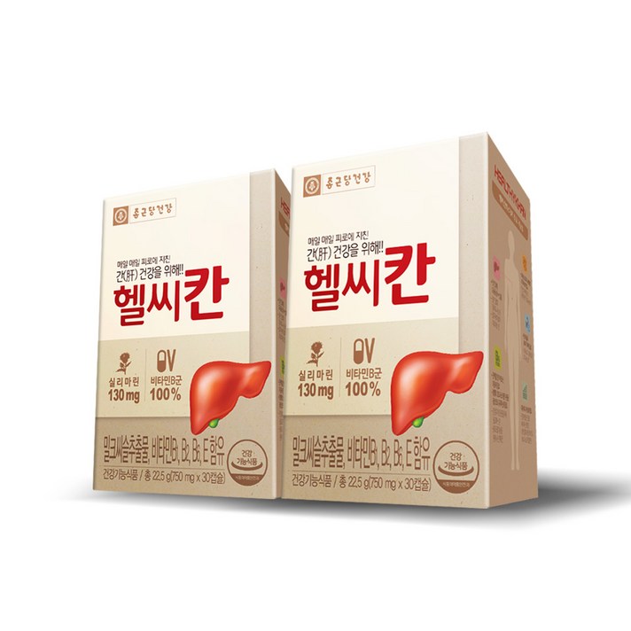 종근당건강 헬씨칸 밀크씨슬 영양제, 30정, 2개