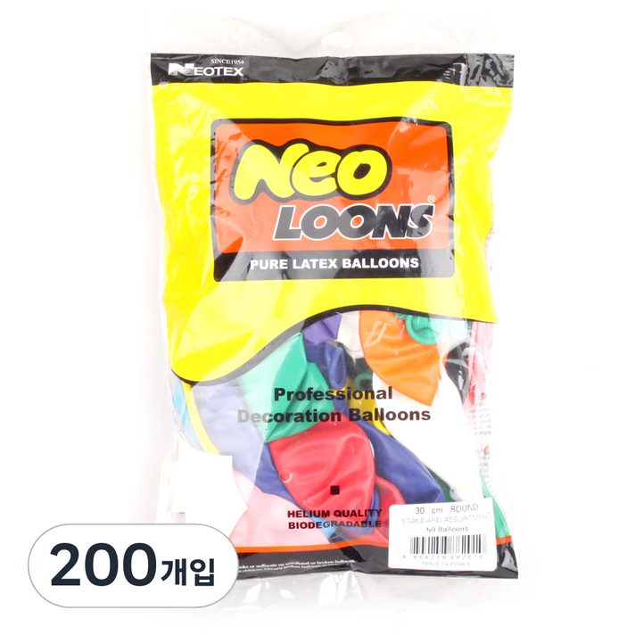 네오룬즈 라운드풍선 30cm 50개입, 스탠다드혼합, 4개