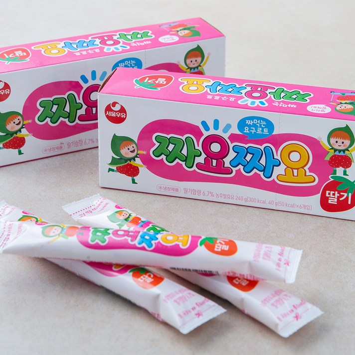 서울우유 짜먹는 요구르트 짜요짜요 딸기 (6개입), 240g, 2개