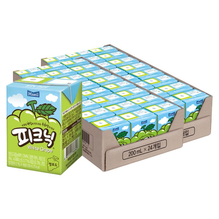 매일유업 피크닉 청포도, 200ml, 48팩