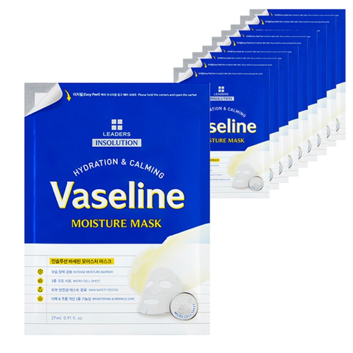 리더스 인솔루션 바세린 모이스처 마스크, 1개, 10매