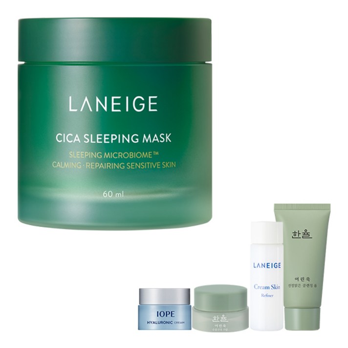 라네즈 시카 슬리핑 마스크 60ml + 아모레퍼시픽 기초케어 3종, 1세트