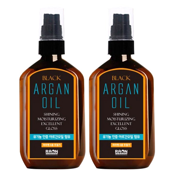 라온 블랙 아르간 헤어오일, 100ml, 2개입
