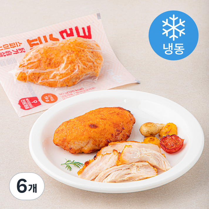  아임닭 크리스피 닭가슴살 스파이시 (냉동), 90g, 6개 