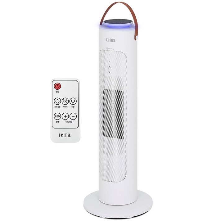 REINA PTC 히터 LED 무드등 타이머 전기 온풍기, RH6322, WHITE