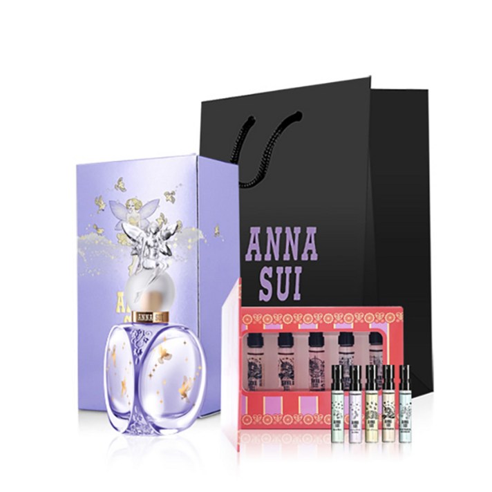 안나수이 럭키 위시 EDT 30ml + 포켓 스프레이 EDT 2ml x 5종 세트 + 안나수이 쇼핑백, 1세트