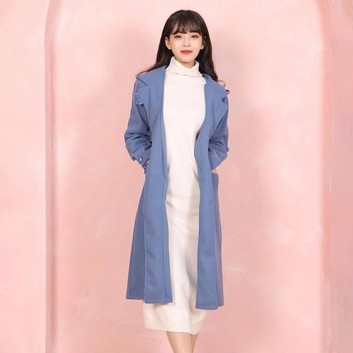 페이퍼먼츠 방울 버튼 후드 모직 하프 코트 13557