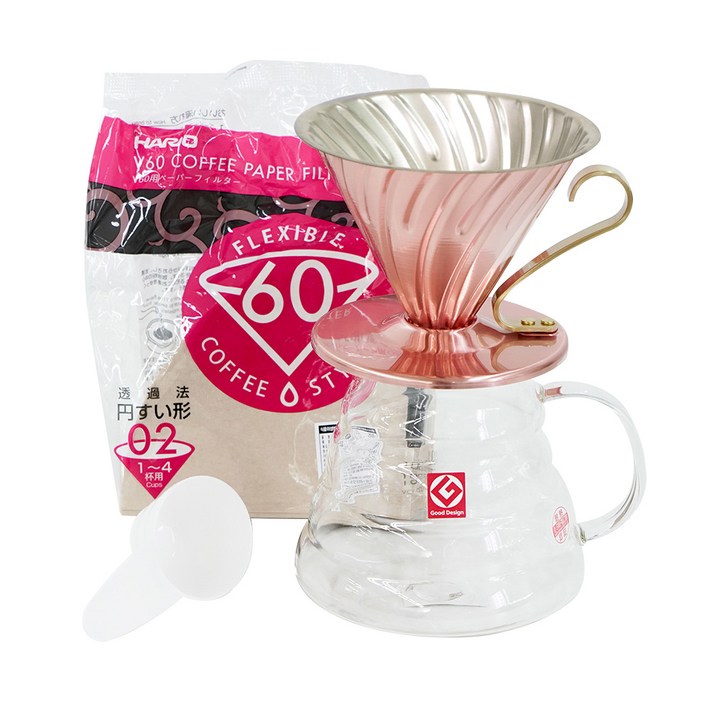 하리오 V60 XGS 동 핸드드립 4종세트 800ml 1~4인, 브라운(여과지), 1세트
