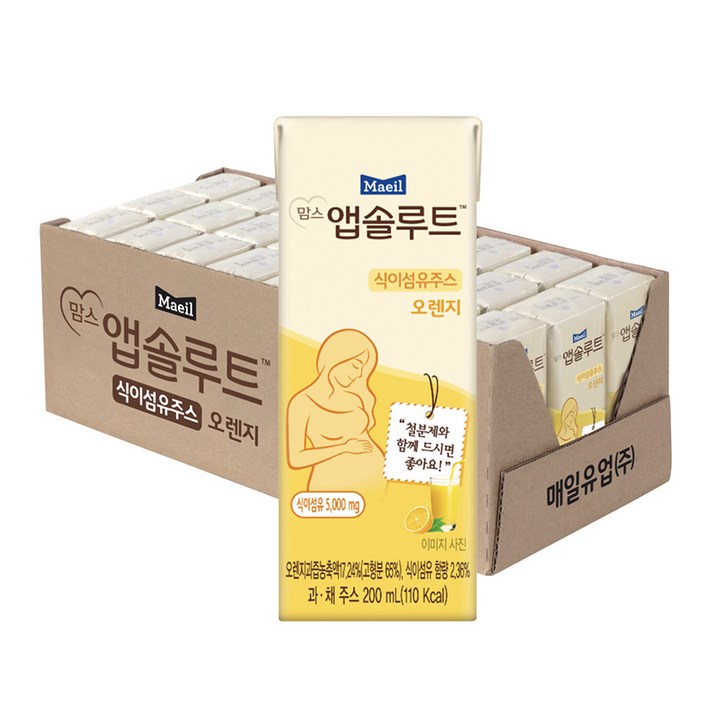 앱솔맘 식이섬유 주스 200ml, 24개입