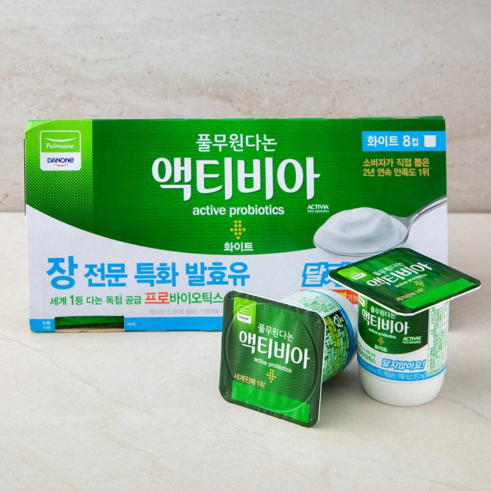 액티비아 0% 요거트 플레인 화이트, 90g, 8개